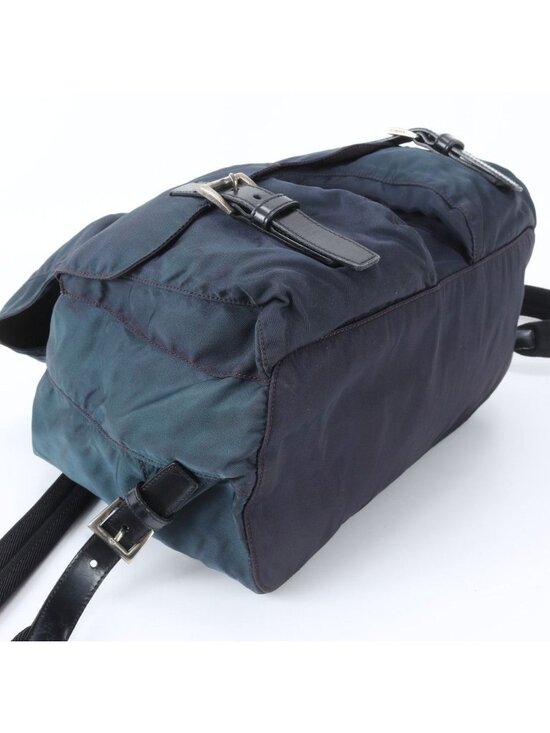 Prada Tessuto Nylon Leather Backpack Navy main image 11